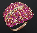 Роскошное кольцо с пурпурными сапфирами Серебро 925