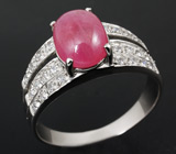 Кольцо c кабошоном розового сапфира Серебро 925