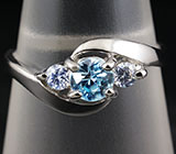 Изящное кольцо с голубым цирконом 0,36 карат Серебро 925