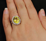 Кольцо с лимонным цитрином 6,7 карат Серебро 925