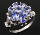 Замечательное кольцо с танзанитами Серебро 925