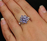 Замечательное кольцо с танзанитами Серебро 925