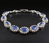 Браслет с синими сапфирами Серебро 925