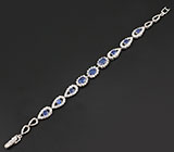 Браслет с синими сапфирами Серебро 925