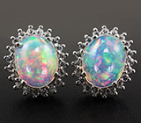 Серьги с эфиопскими solid опалами 2,92 карат Серебро 925