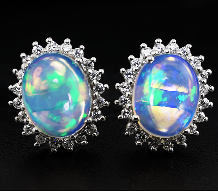 Серьги с эфиопскими solid опалами 2,92 карат