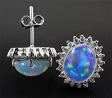 Серьги с эфиопскими solid опалами 2,92 карат Серебро 925