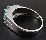Стильное кольцо с голубым апатитом 1,04 карат Серебро 925