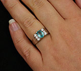 Стильное кольцо с голубым апатитом 1,04 карат Серебро 925
