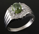 Кольцо с зеленым турмалином 0,81 карат Серебро 925