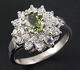 Изящное кольцо с зеленым турмалином 0,61 карат Серебро 925