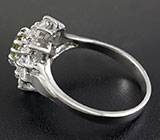 Изящное кольцо с зеленым турмалином 0,61 карат Серебро 925