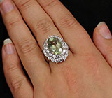 Замечательное кольцо с зеленым аметистом Серебро 925