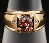 Кольцо с золотисто-оранжевым турмалином 0,36 карат Серебро 925