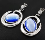 Эффектный серебряный комплект с дихроидным стеклом