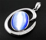 Эффектный серебряный комплект с дихроидным стеклом