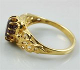 Кольцо с гранатом с эффектом смены цвета