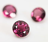 Набор из 3 родолитов гранатов 3,06 карат 