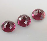 Набор из 3 родолитов гранатов 3,06 карат 