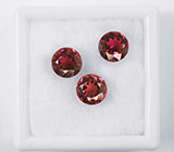 Набор из 3 родолитов гранатов 3,06 карат 
