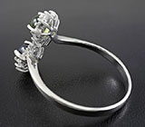 Элегантное кольцо c кабошонами зеленых сапфиров 0,66 карат Серебро 925