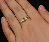 Изящное кольцо с желтым сапфиром 0,25 карат Серебро 925