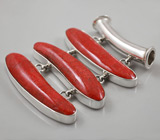 Крупный кулон с кораллами Серебро 925