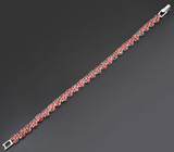 Серебряный браслет с красными и оранжевыми сапфирами Серебро 925