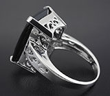 Серебряное кольцо с черной шпинелью Серебро 925