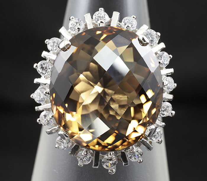 Кольцо с дымчатым кварцем 13,15 карат