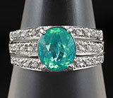 Стильное кольцо с апатитом 1,75 карат Серебро 925