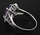 Серебряное кольцо с аметистом 3,28 карат Серебро 925