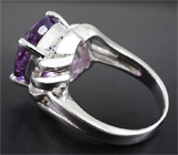 Серебряное кольцо с аметистом 6,05 карат Серебро 925