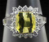 Элегантное кольцо с лимонным цитрином Серебро 925