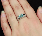 Стильное кольцо с голубым цирконом 1,1 карат Серебро 925