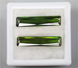 Пара неоново-зеленых турмалинов 5,41 карат 