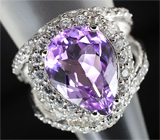 Серебряное кольцо с аметистом 6,6 карат Серебро 925