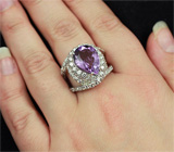 Серебряное кольцо с аметистом 6,6 карат Серебро 925