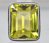 Кольцо с крупным лимонным цитрином Серебро 925