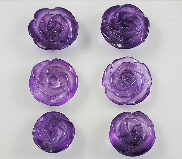 Спецпредложение от мастерской! Набор из 6 резных аметистов 73 карата + дизайн