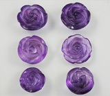 Спецпредложение от мастерской! Набор из 6 резных аметистов 73 карата + дизайн 