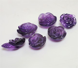 Спецпредложение от мастерской! Набор из 6 резных аметистов 100,5 карат + дизайн 