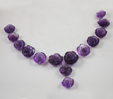 Спецпредложение от мастерской! Набор из 14 резных аметистов 166,8 карат + дизайн 