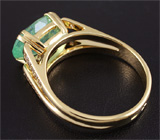 Кольцо с зеленым бериллом и 20 бриллиантами Золото