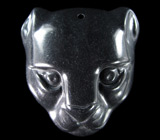 Резная миниатюра-подвеска "Пантера" из цельной черной яшмы 36,5 грамм! Ручная работа 
