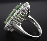 Серебряное кольцо с зеленым аметистом Серебро 925