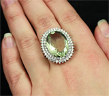 Серебряное кольцо с зеленым аметистом Серебро 925