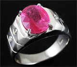 Кольцо c пурпурно-розовым сапфиром 4,59 карат Серебро 925