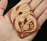 Камея-подвеска "Дракон" из цельной яшмы 62 грамм 