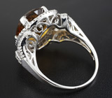 Замечательное кольцо с золотистым цитрином Серебро 925